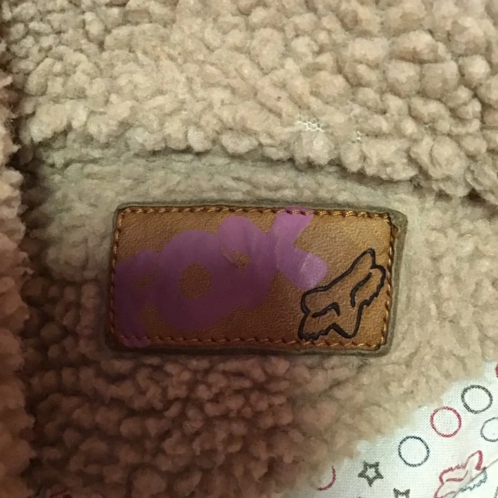 Fox fleece collar fitted jean jacket